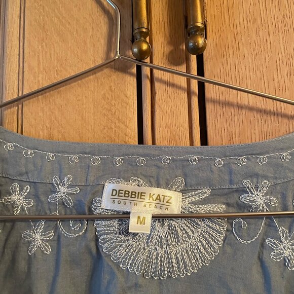 Beautiful Blue and White Embroidered Swim Cover-up, Size M - Picture 2 of 5